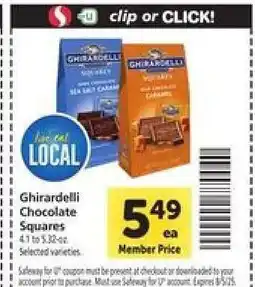 Safeway Ghirardelli Chocolate Squares offer