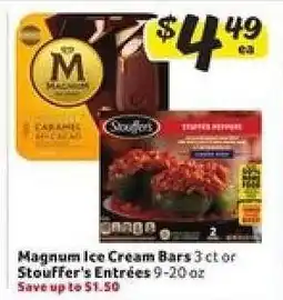 Winn Dixie Magnum Ice Cream Bars or Stouffer's Entrées offer