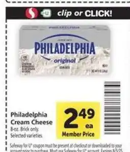Safeway Philadelphia Cream Cheese offer