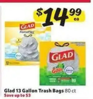 Winn Dixie Glad 13 Gallon Trash Bags offer