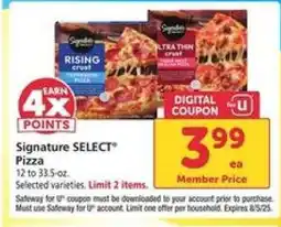 Safeway Signature SELECT Pizza offer