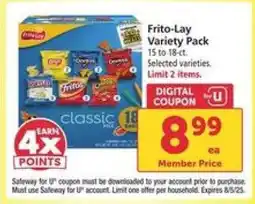 Safeway Frito Lay Variety Pack offer