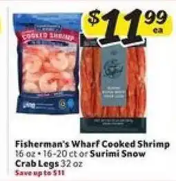 Winn Dixie Fisherman's Wharf Cooked Shrimp or Surimi Snow Crab Legs offer