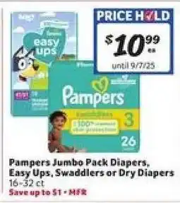 Winn Dixie Pampers Jumbo Pack Diapers, Easy Ups, Swaddlers or Dry Diapers offer