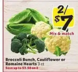 Winn Dixie Broccoli Bunch, Cauliflower or Romaine Hearts offer