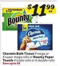 Winn Dixie Charmin Bath Tissue or Bounty Paper Towels offer