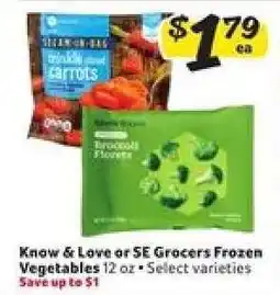 Winn Dixie Know & Love or SE Grocers Frozen Vegetables offer