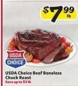 Winn Dixie USDA Choice Beef Boneless Chuck Roast offer