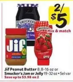 Winn Dixie Jif Peanut Butter or Smucker's Jam or Jelly offer