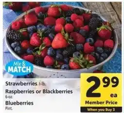 Safeway Strawberries, Raspberries or Blackberries, Blueberries offer