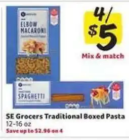 Winn Dixie SE Grocers Traditional Boxed Pasta offer