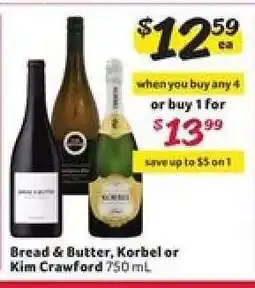 Winn Dixie Bread & Butter, Korbel or Kim Crawford offer