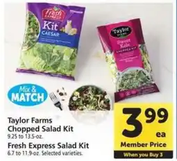 Safeway Taylor Farms Chopped Salad Kit & Fresh Express Salad Kit offer