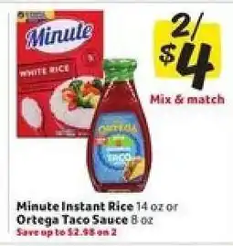 Winn Dixie Minute Instant Rice or Ortega Taco Sauce offer