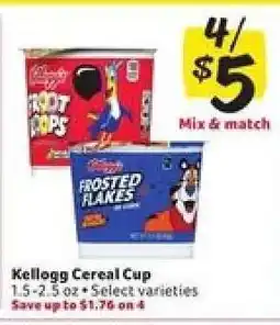 Winn Dixie Kellogg Cereal Cup offer