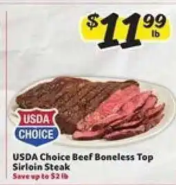 Winn Dixie USDA Choice Beef Boneless Top Sirloin Steak offer