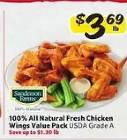 Winn Dixie 100% All Natural Fresh Chicken Wings Value Pack offer