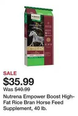 Tractor Supply Company Nutrena Empower Boost High-Fat Rice Bran Horse Feed Supplement, 40 lb offer