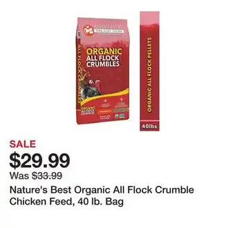 Tractor Supply Company Nature's Best Organic All Flock Crumble Chicken Feed, 40 lb. Bag offer