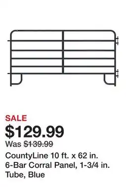Tractor Supply Company CountyLine 10 ft. x 62 in. 6-Bar Corral Panel, 1-3/4 in. Tube, Blue offer