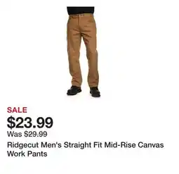 Tractor Supply Company Ridgecut Men's Straight Fit Mid-Rise Canvas Work Pants offer