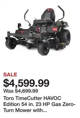 Tractor Supply Company Toro TimeCutter HAVOC Edition 54 in. 23 HP Gas Zero-Turn Mower with MyRIDE, Kawasaki Engine offer