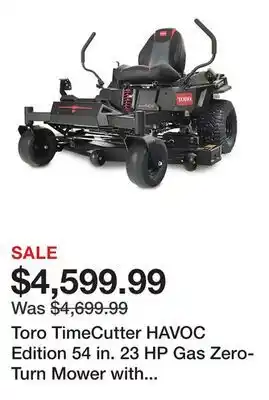 Tractor Supply Company Toro TimeCutter HAVOC Edition 54 in. 23 HP Gas Zero-Turn Mower with MyRIDE, Kawasaki Engine offer