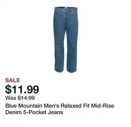 Tractor Supply Company Blue Mountain Men's Relaxed Fit Mid-Rise Denim 5-Pocket Jeans offer