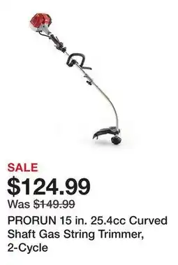 Tractor Supply Company PRORUN 15 in. 25.4cc Curved Shaft Gas String Trimmer, 2-Cycle offer