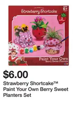 Five Below Strawberry Shortcake Paint Your Own Berry Sweet Planters Set offer