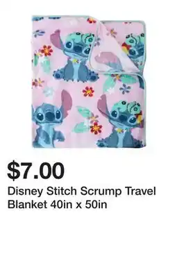 Five Below Disney Stitch Scrump Travel Blanket 40in x 50in offer
