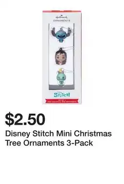 Five Below Disney Stitch Mini Christmas Tree Ornaments 3-Pack offer