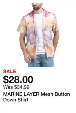 Marshalls MARINE LAYER Mesh Button Down Shirt offer