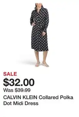 Marshalls CALVIN KLEIN Collared Polka Dot Midi Dress offer