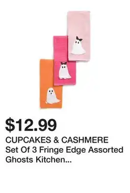 Marshalls CUPCAKES & CASHMERE Set Of 3 Fringe Edge Assorted Ghosts Kitchen Towels offer