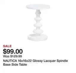 Marshalls NAUTICA 16x16x22 Glossy Lacquer Spindle Base Side Table offer