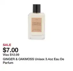 Marshalls GINGER & OAKMOSS Unisex 3.4oz Eau De Parfum offer