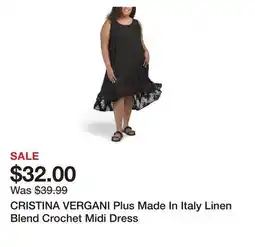 Marshalls CRISTINA VERGANI Plus Made In Italy Linen Blend Crochet Midi Dress offer