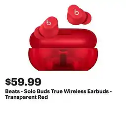 Best Buy Beats - Solo Buds True Wireless Earbuds - Transparent Red offer