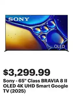 Best Buy Sony - 65 Class BRAVIA 8 II OLED 4K UHD Smart Google TV (2025) offer