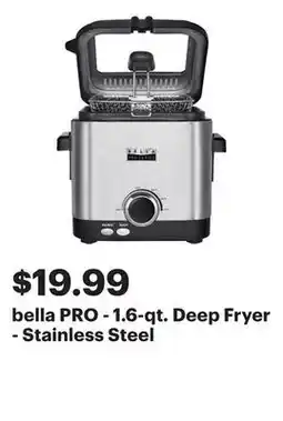 Best Buy bella PRO - 1.6-qt. Deep Fryer - Stainless Steel offer