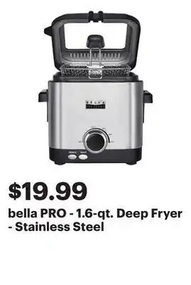 Best Buy bella PRO - 1.6-qt. Deep Fryer - Stainless Steel offer