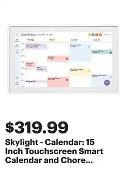 Best Buy Skylight - Calendar: 15 Inch Touchscreen Smart Calendar and Chore Chart - White offer