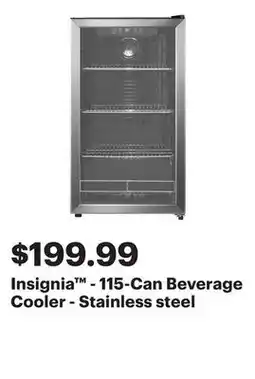 Best Buy Insignia - 115-Can Beverage Cooler - Stainless steel offer