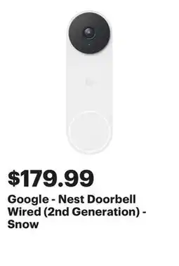 Best Buy Google - Nest Doorbell Wired (2nd Generation) - Snow offer