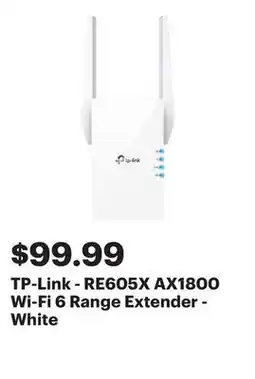 Best Buy TP-Link - RE605X AX1800 Wi-Fi 6 Range Extender - White offer