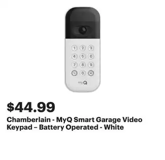 Best Buy Chamberlain - MyQ Smart Garage Video Keypad – Battery Operated - White offer