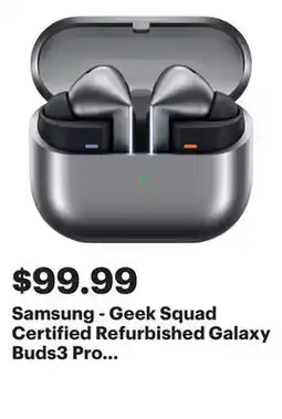 Best Buy Samsung - Geek Squad Certified Refurbished Galaxy Buds3 Pro Wireless Earbud Headphones - Silver offer
