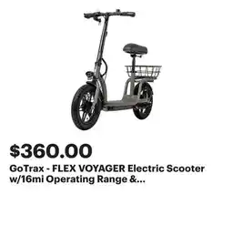 Best Buy GoTrax - FLEX VOYAGER Electric Scooter w/16mi Operating Range & 15.5mph Max Speed - Gray offer
