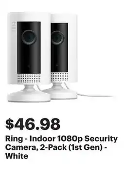 Best Buy Ring - Indoor 1080p Security Camera, 2-Pack (1st Gen) - White offer